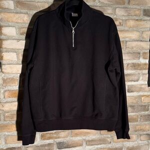 Zara Men's Black Zip-Up Sweater